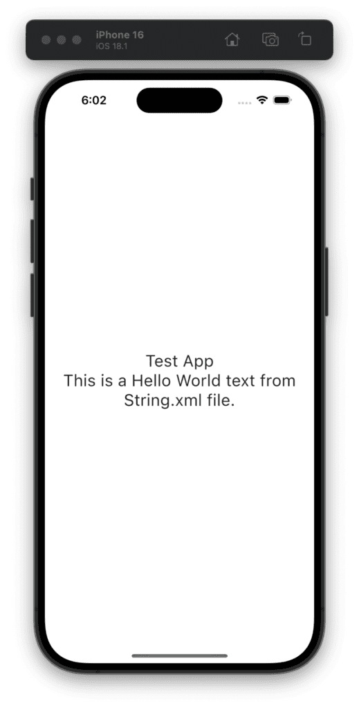iOS String.xml file Text