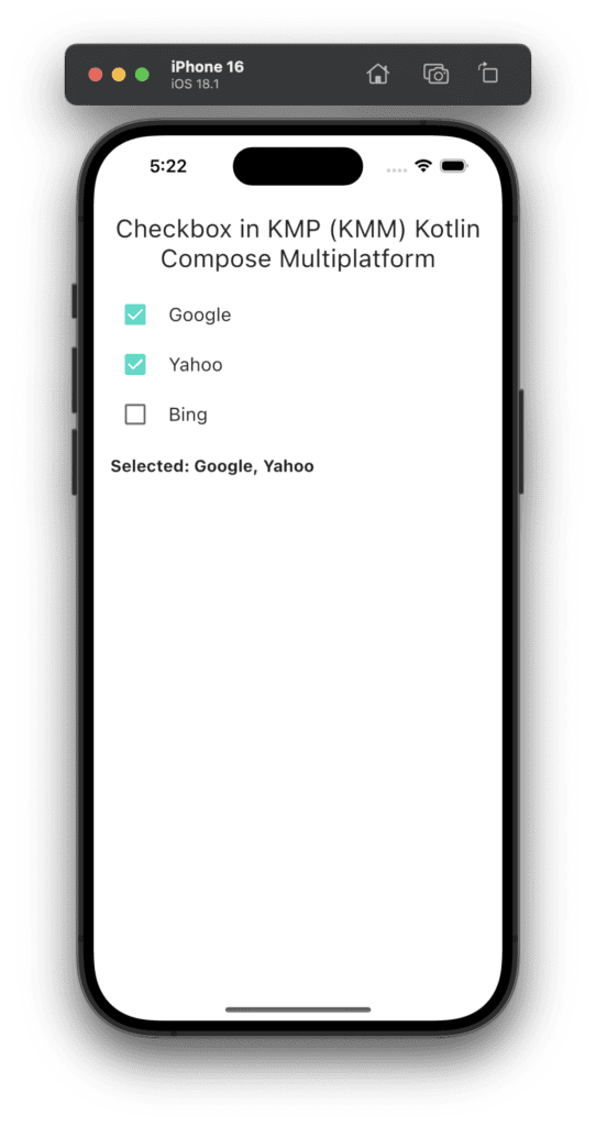 Checkbox in KMP Kotlin Compose Multiplatform