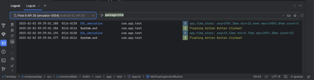 click listener on Floating action button in KMP compose multiplatform
