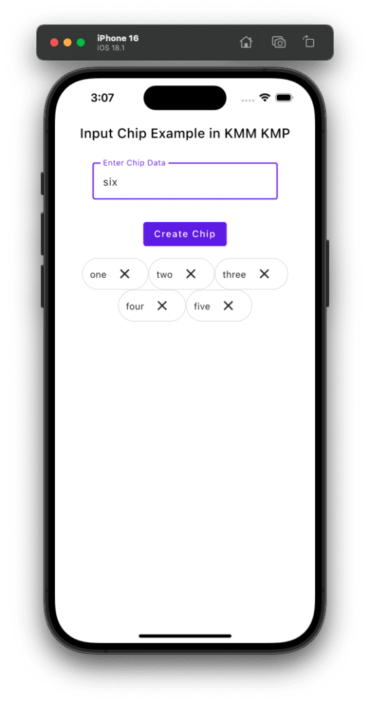 Input Chip in iOS