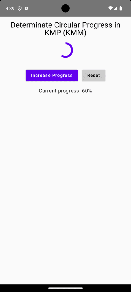 Increase the progress of CircularProgressIndicator on Button Click