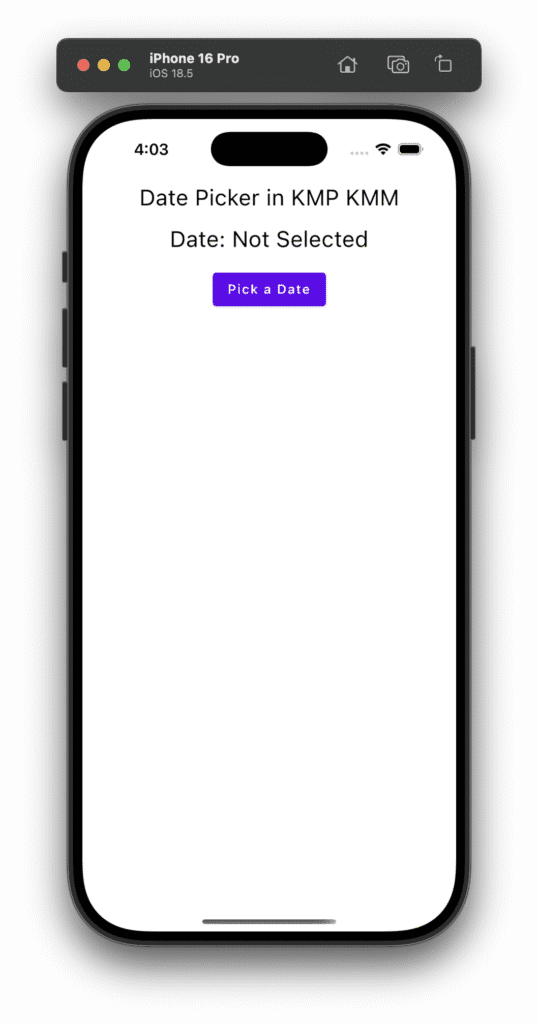 DatePicker in Kotlin Compose Multiplatform KMP KMM
