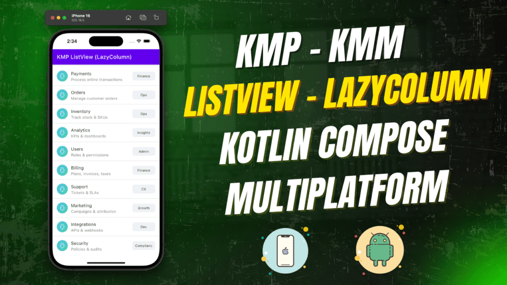 ListView LazyColumn in Kotlin Compose Multiplatform KMP KMM